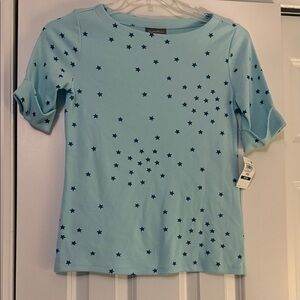 Style & Co. Light Blue Star Short Sleeve Tee